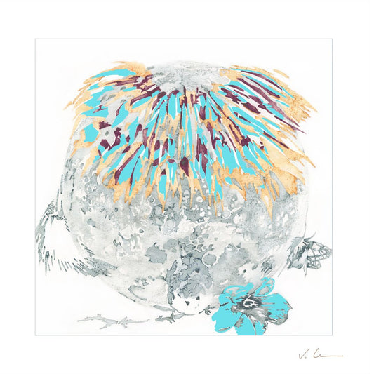 Victoire Cathalan - Plumes Bleu Turquoise (Grand Format)